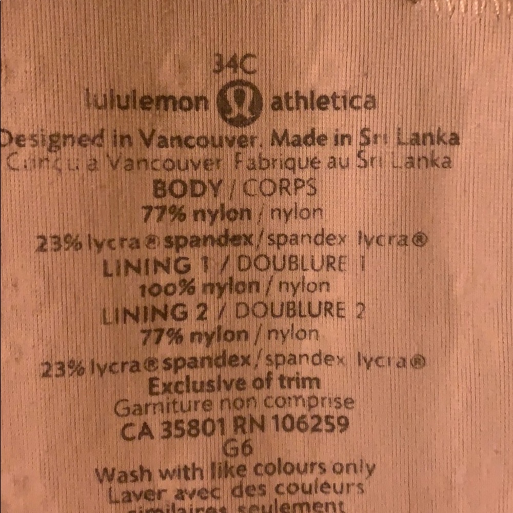 Lululemon 34C sports bra white - Picture 3 of 3